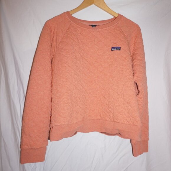 Patagonia Organic Cotton Quilt Crew Sweatshirt Women - Orange - Size L - Picture 2 of 6
